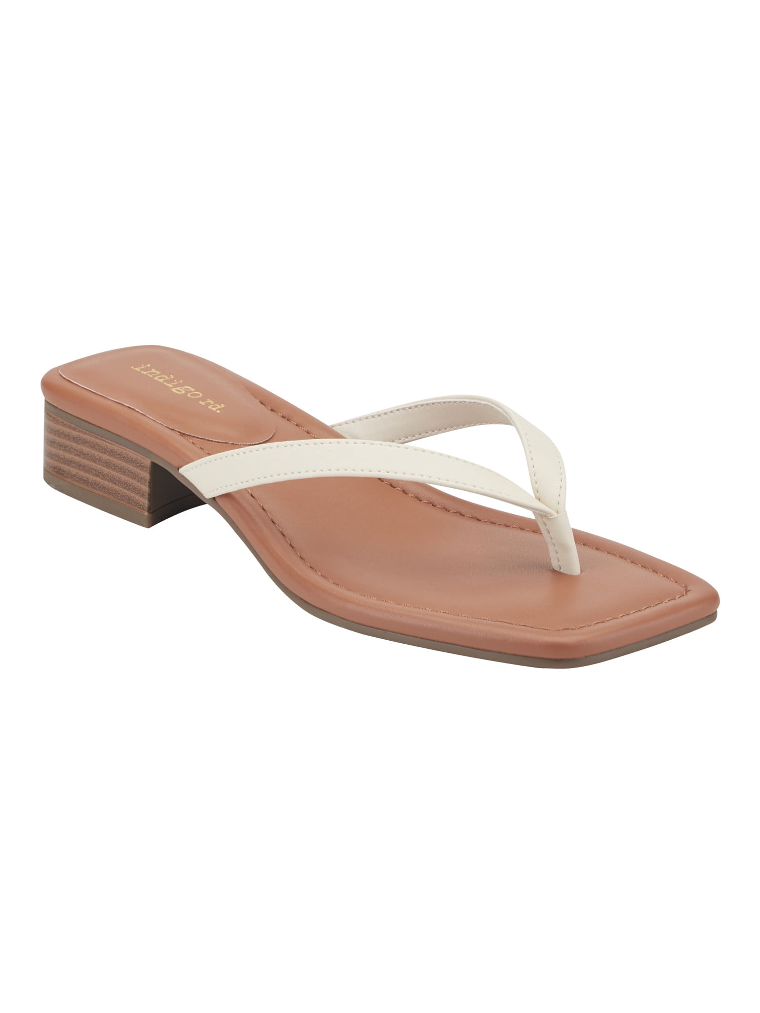 indigo rd Women's Yurma Slide On Thong Block Heel Sandal