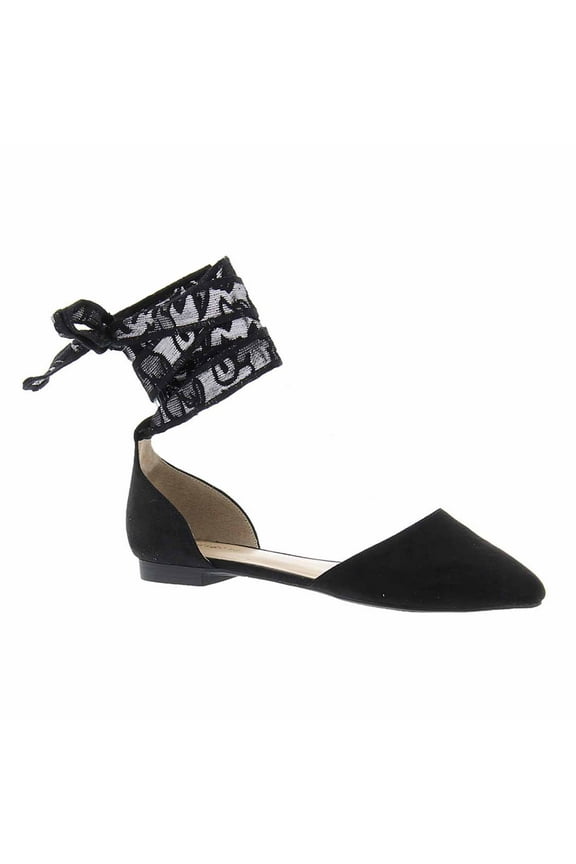 Womens Gedney Lace Up Ballet Flats (Black, 8.5)