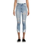 Indigo Rein Junior's Sharkbite Hem Cropped Jeans