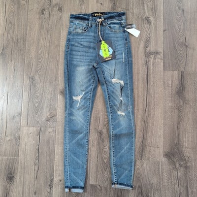 Indigo Rein Junior's Super High Rise Ripped Skinny Fit Jeans Size