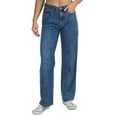 thumbnail image 1 of Indigo Rein Juniors' Cotton Front-Seam Jeans Dark Blue Flare Wide B4HP (9), 1 of 9