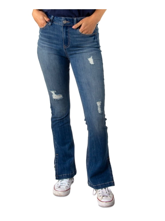 Juniors Ripped Bootcut Jeans