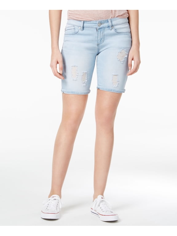 Juniors Selvedge Ripped Denim Bermuda Shorts Whitemore 3