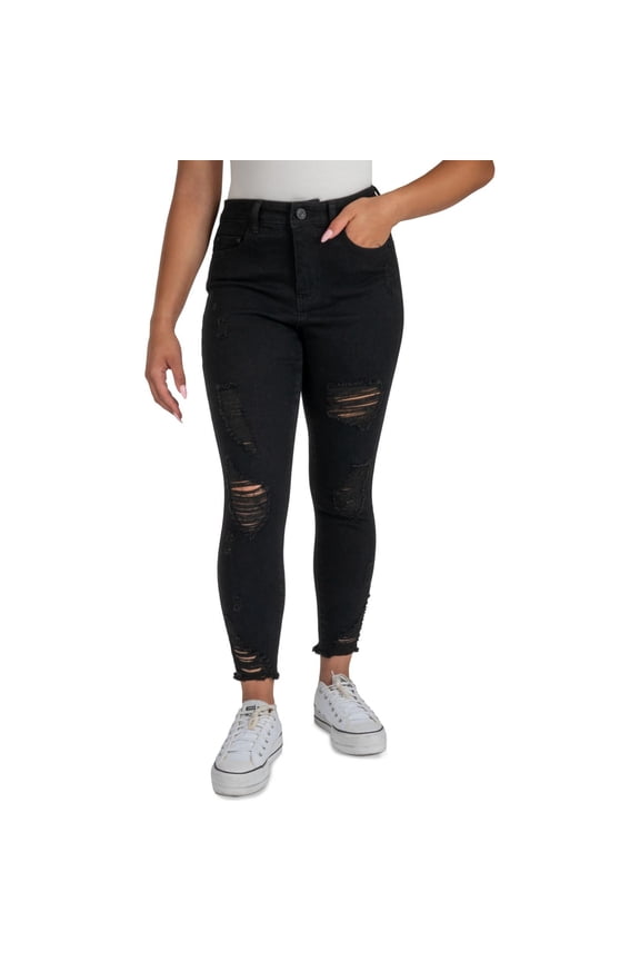 Womens Cropped Curvy Fit Jeans, Black, 0