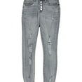 thumbnail image 1 of Indigo Rein Womens Distressed Cropped Jeans, Blue, Juniors, 0, 1 of 2