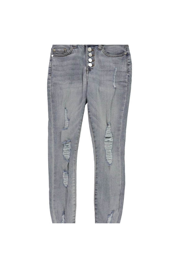 Womens Distressed Cropped Jeans, Blue, Juniors, 0