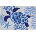 thumbnail image 1 of Jellybean Indigo Sea Turtle Rug – 20"x30" Indoor/Outdoor Accent Mat, 1 of 2
