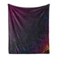 thumbnail image 1 of Indigo Soft Flannel Fleece Blanket, Rainbow Colored Image with Dark Black Purple Ombre Backdrop Flower Like Swirls Art, Cozy Plush for Indoor and Outdoor Use, 60" x 80", Multicolor, by Ambesonne, 1 of 6