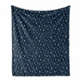 thumbnail image 1 of Indigo Soft Flannel Fleece Throw Blanket, Cartoon Like Water Rain Drops on Dark Blue Backdrop, Cozy Plush for Indoor and Outdoor Use, 50" x 70", Turquoise Pale Blue, by Ambesonne, 1 of 6