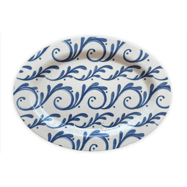 vicrays Serving Platter Ceramic Tray Plates Extra Large Oval 14.5 Inch  Porcelain Dinner Plates Long Serving Dish Set Entertaining Party Restaurant