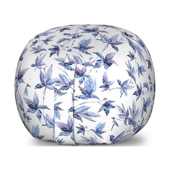 Indigo Storage Toy Bag Chair, Abstract Grunge Watercolored Hand Drawn Image Shadow Tree Leaves, Stuffed Animal Organizer Washable Bag, Small Size, Dark Blue Purple, by Ambesonne