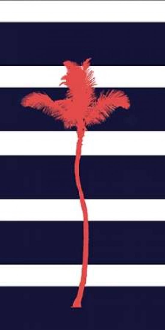 Indigo Stripe Palm Canvas Art - Ramona Murdock (10 x 20)