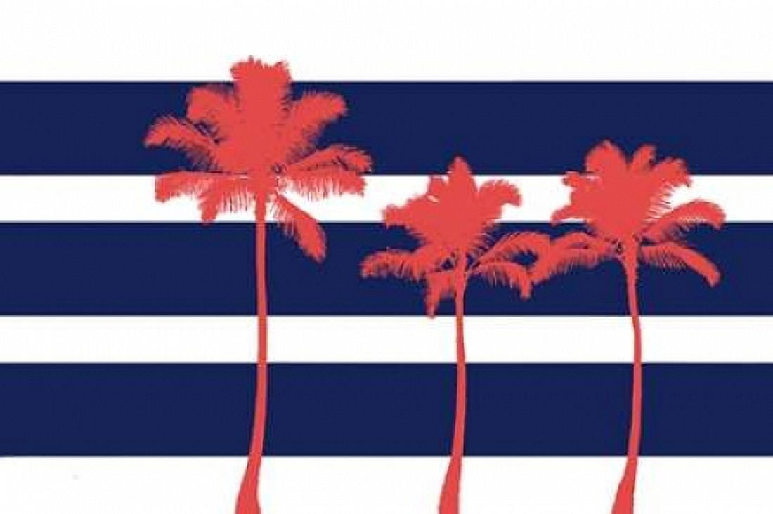 Indigo Stripe Palms II Canvas Art - Ramona Murdock (12 x 18)
