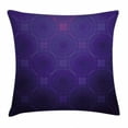 thumbnail image 1 of Indigo Throw Pillow Cushion Cover, Geometric Circles Tile Like Detailed Image with Inner Details and Lines, Decorative Square Accent Pillow Case, 24 X 24 Inches, Purple and Magenta Blue, by Ambesonne, 1 of 2