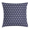 thumbnail image 1 of Indigo Throw Pillow Cushion Cover, Grunge Abstact Geometrical Design with Sketchy Round Rectangulars Image, Decorative Square Accent Pillow Case, 16 X 16 Inches, Dark Blue and White, by Ambesonne, 1 of 2