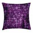 thumbnail image 1 of Indigo Throw Pillow Cushion Cover, Retro Vintage 60s Home Decor Inspired Dots Circles on Grunge Backdrop, Decorative Square Accent Pillow Case, 18 X 18 Inches, Eggplant Purple and Lilac, by Ambesonne, 1 of 2