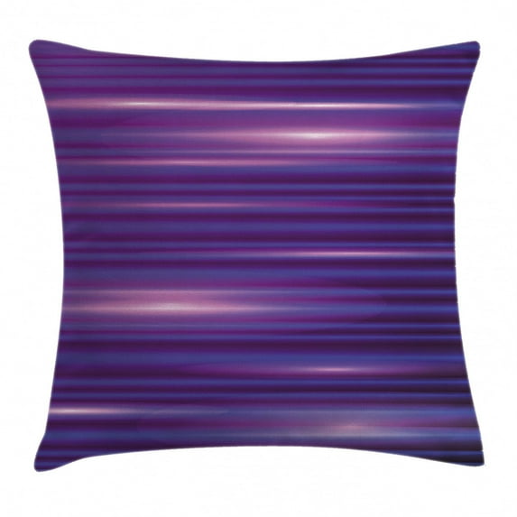 Indigo Throw Pillow Cushion Cover, Stripe Like Horizontal Lines Modern Minimalist 70s 80s Inspired Design, Decorative Square Accent Pillow Case, 18 X 18 Inches, Magenta Purple and White, by Ambesonne