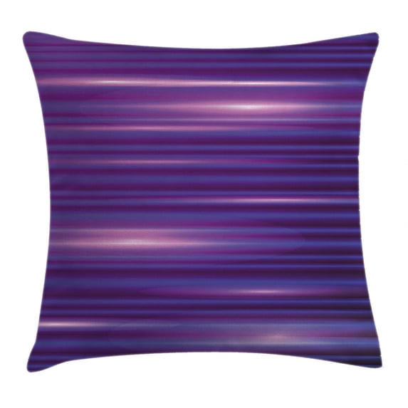 Indigo Throw Pillow Cushion Cover, Stripe Like Horizontal Lines Modern Minimalist 70s 80s Inspired Design, Decorative Square Accent Pillow Case, 24 X 24 Inches, Magenta Purple and White, by Ambesonne