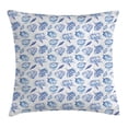 thumbnail image 1 of Indigo Throw Pillow Cushion Cover, Summer Theme Watercolor Blurry Hand Drawn Buds Flowers Roses Seem Image, Decorative Square Accent Pillow Case, 18 X 18 Inches, Light Blue and White, by Ambesonne, 1 of 2