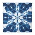 thumbnail image 1 of Indigo Tie Dye Floral Mandala Square Fitted Tablecloth with Elastic Edge,Square Table Cover,Washable Elastic Table Cover for Home Kitchen Party Decor 34"x34", 1 of 6
