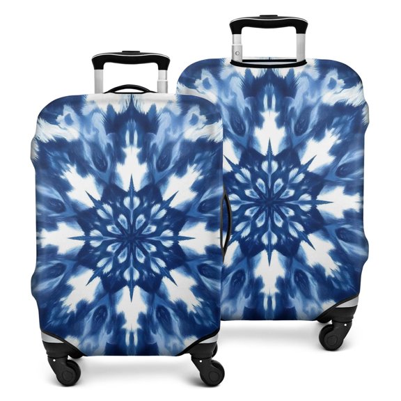 Indigo Tie Dye Snowflake Luggage Cover Fashion Suitcase Cover Baggage Covers Fit 25-28 Inch Luggage (Go Travel)