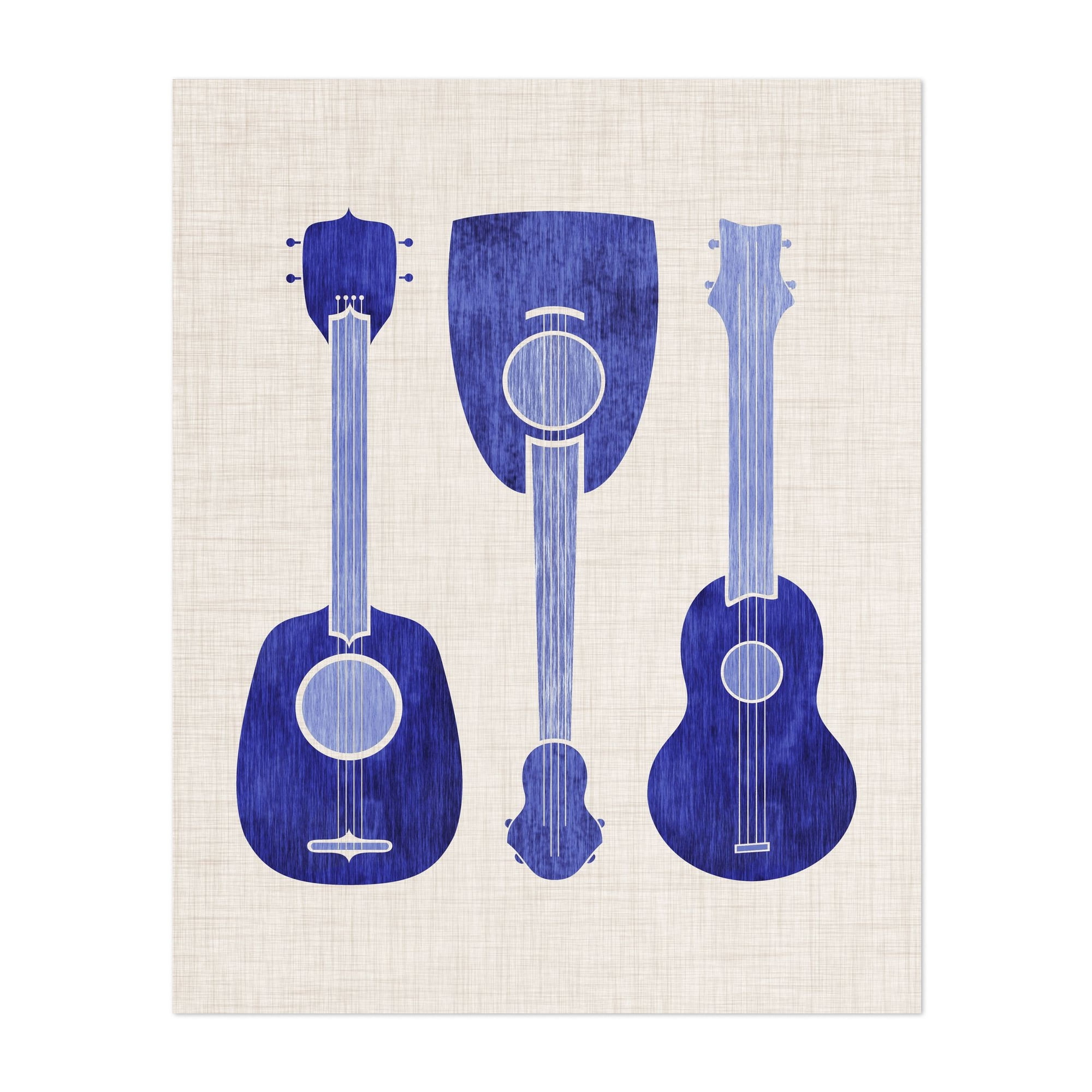 Indigo Ukulele - Painting Music Abstract Minimalist Line Art Modern Art  Unframed Wall Art Print 16 x 20 inches - Walmart.com, image size:2000x2000