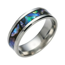 Indigo Wedding Band Ring 8mm Stainless Steel Mens Womens Ginger Lyne Collection