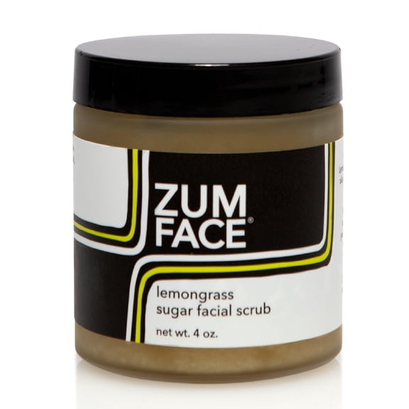 Zum by Indigo Wild Face Sugar Facial Scrub - Natural Sugar Scrub - Soothing Facial Exfoliator with Jojoba Oil, Coconut Oil & Olive Oil - Lemongrass - 4 oz