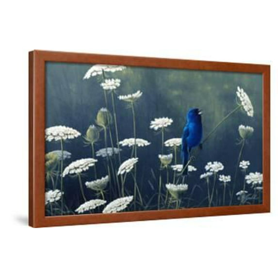Indigo and Lace Indigo Bunting, Animals Botanical Framed Art Print Wall Art by Wilhelm Goebel Sold by Art.Com