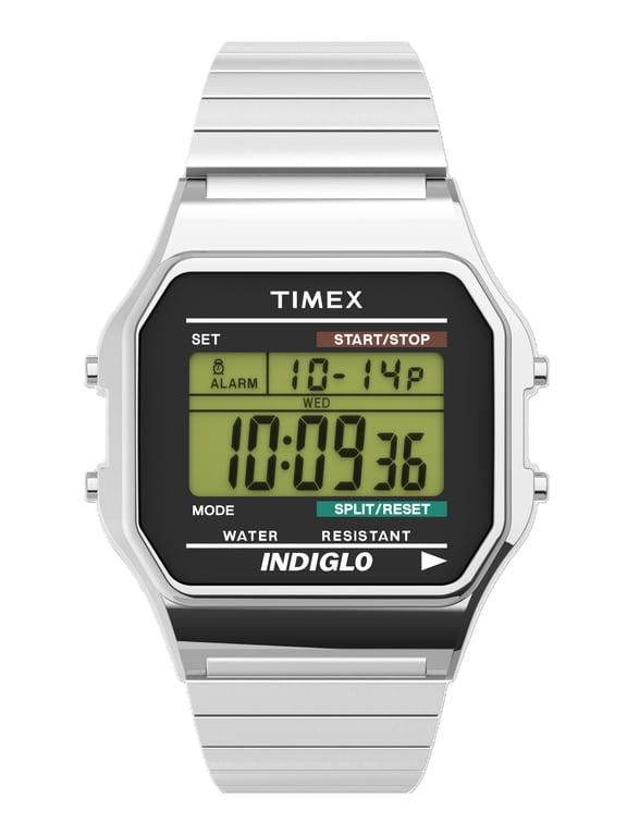 Indigo by Timex Men's Adult Stainless Steel Expansion Band Wristwatch, Silver