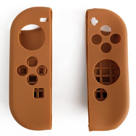 Indigo7 Authorized Nintendo Switch Joy-Con Controller Deluxe Gel Grip Protector Cover - Pair (Brown)