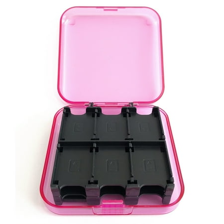 Indigo7 Authorized for Nintendo Switch Game Card Hard Plastic Storage Carrying Protector Case Holds 24 - Pink