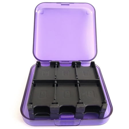 Indigo7 Authorized for Nintendo Switch Game Card Hard Plastic Storage Carrying Protector Case Holds 24 - Purple