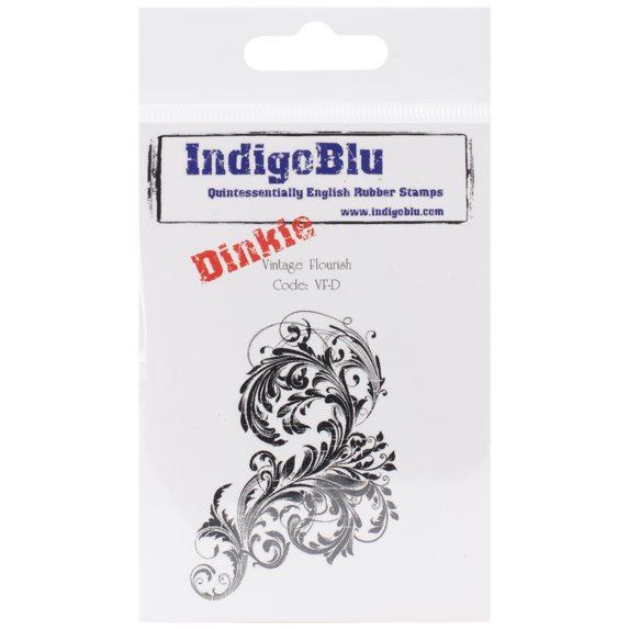 IndigoBlu Cling Mounted Stamp 4"X3"-Vintage Flourish - Dinkie