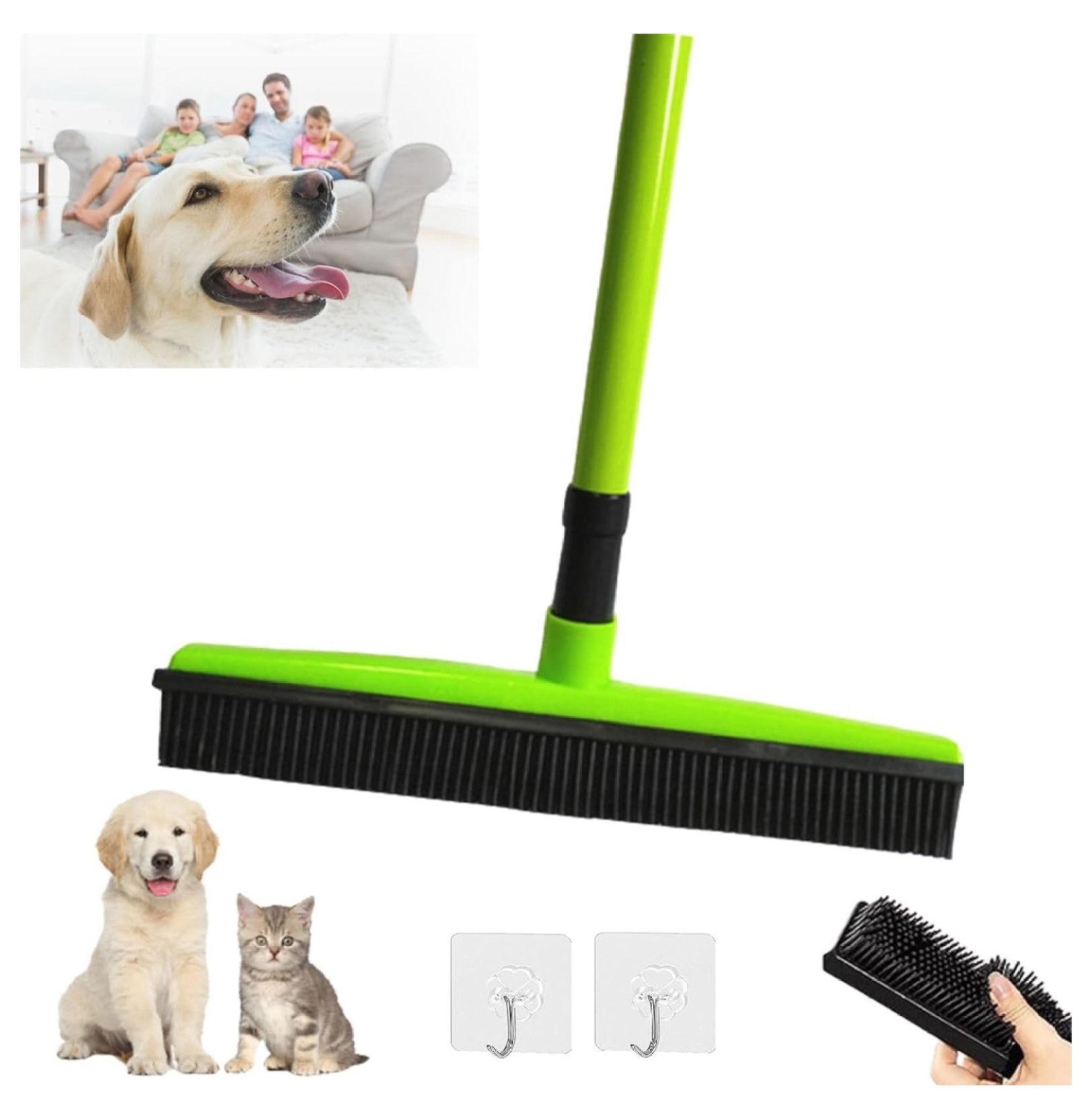 Indigopetco Pet Hair Removal Broom, Pet Hair Removal Tool, Multi