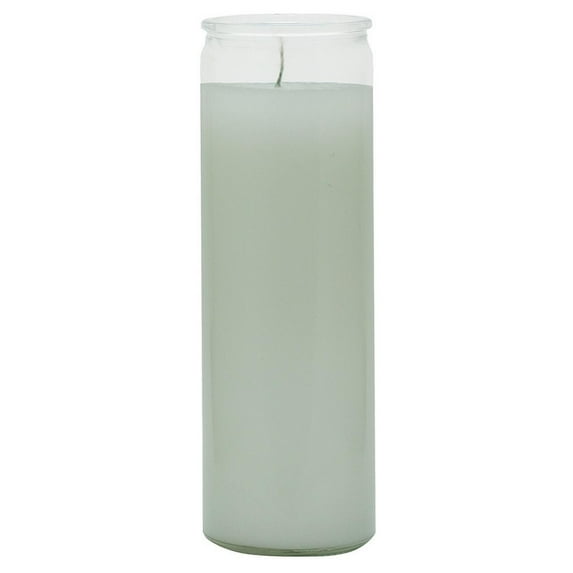 Indio 7 Day Glass Plain Color Glass Candles 8" Tall - White