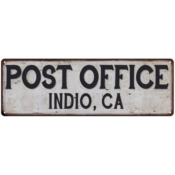 Indio, Ca Post Office Metal Sign Vintage 6x18 106180011358