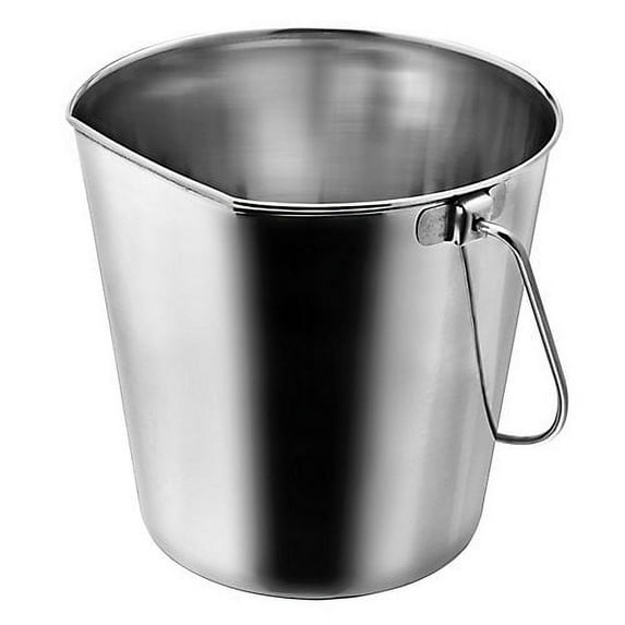 Indipets Flat-Sided Stainless Steel Pail 9QT