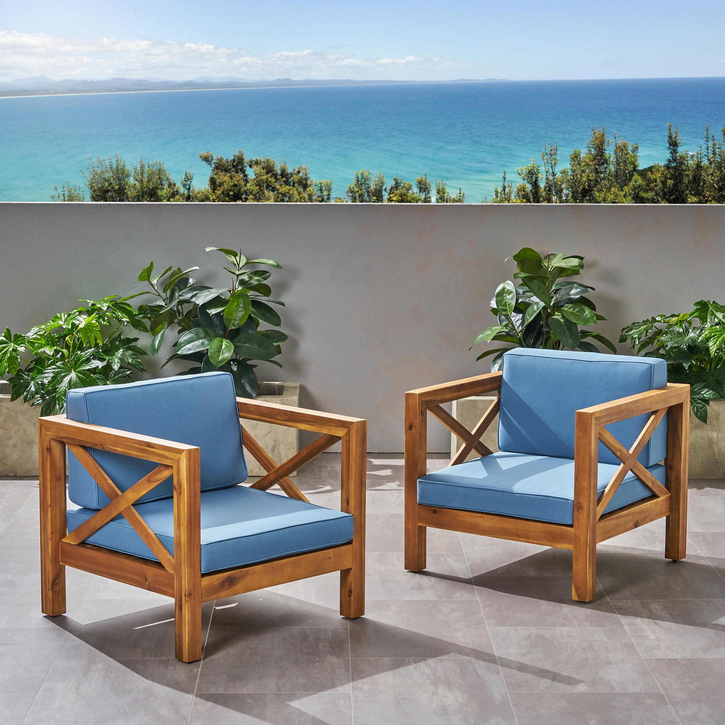Teak chairs cheap with cushions