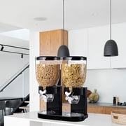 Old Model Upgrade Cereal Dispenser, Essential Dry Food Cereal Dispenser 2 Liters/70 Ounces, Dual Controls, Black,,Material Upgrade