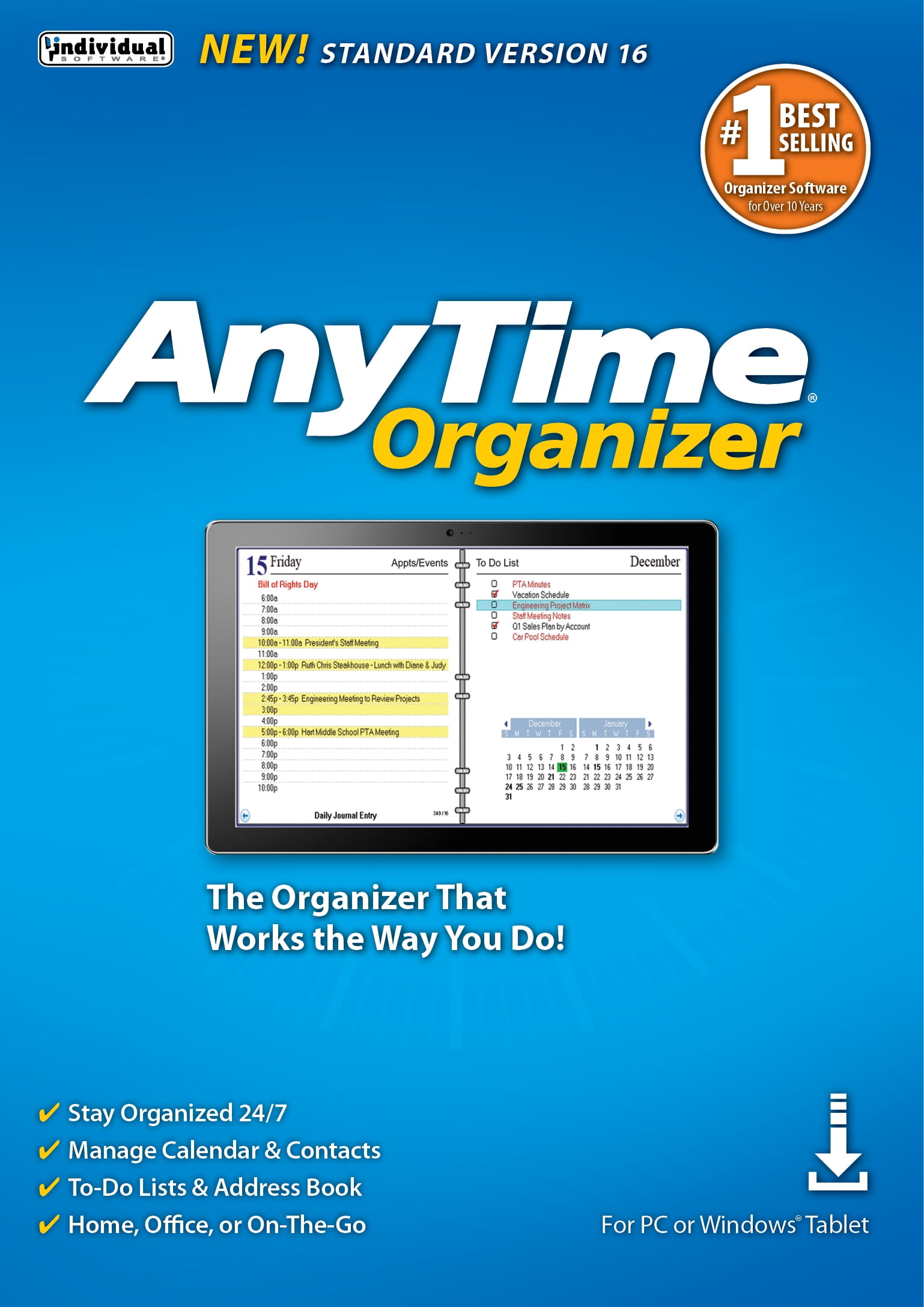 Individual AnyTime Organizer Standard 16 (Email Delivery)