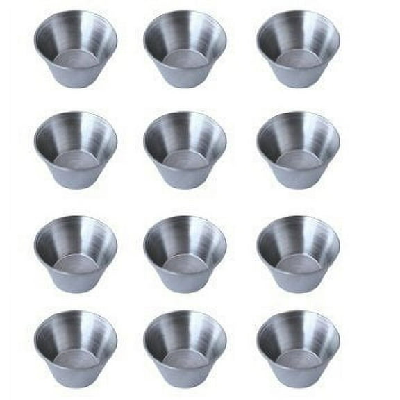 Individual Condiment Stainless Steel Ramekins Sauce Cups 2.5 oz 6 DZ - 72 PCS