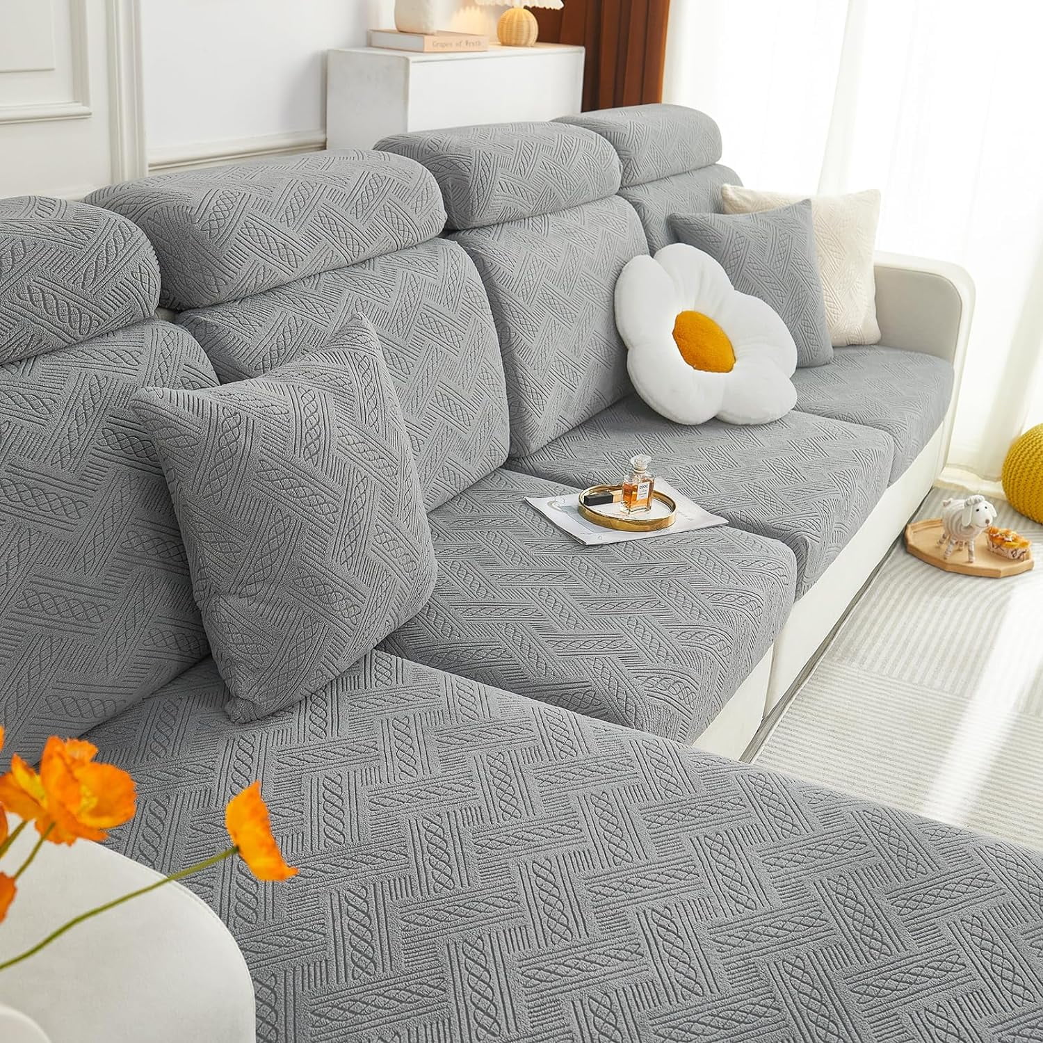 Individual Couch Cushion Covers, Stretch Sofa/Couch Seat Cushion Covers ...