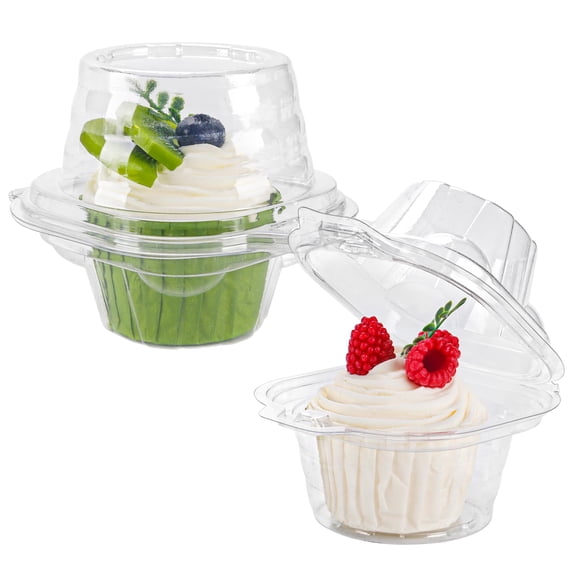Individual Cupcake Containers Plastic Stackable Dome Carriers 180 Pack