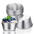 thumbnail image 1 of Reusable And Wear-Resistant Muffin Pans, Aluminium Muffin Baking Maker For Quick Release And Non-Stick Performance, Silver, 10 Pieces, 1 of 6