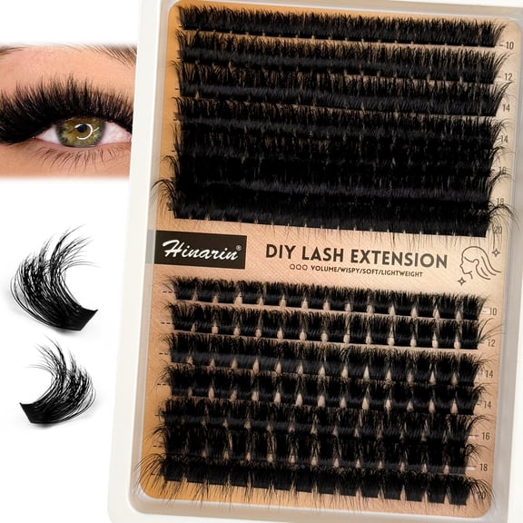 Hinarin Faux Mink Cluster Eyelashes, 100D & 120D, Mixed Lengths 1020mm, Soft Reusable Makeup Lashes