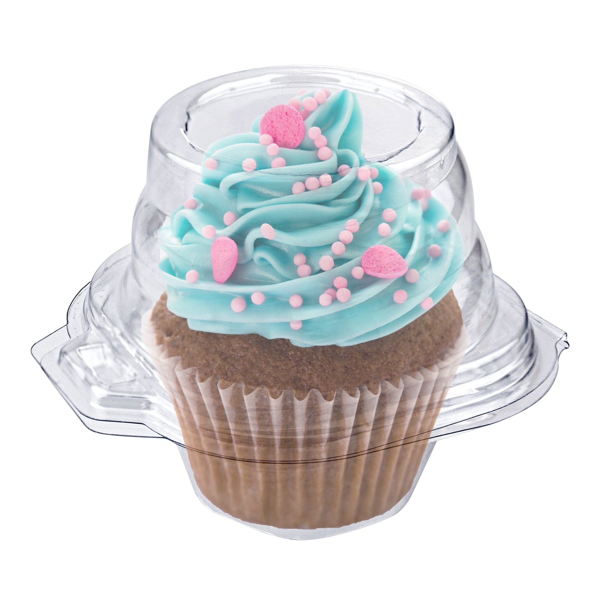 Stock Your Home Clear PET Plastic Airtight Cupcake Storage Container (25 Count)