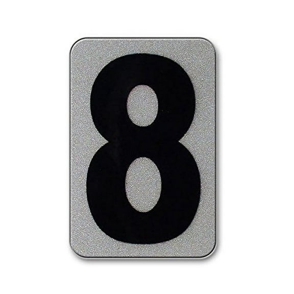 Individual Reflective Aluminum Numbers/Letters, Sticks to Concrete, Wood, Metal, Tile, Brick, Glass, Paint, Stucco, Plastic, Rock, Perfect for Every Home, (4 Inches, Number 8 )