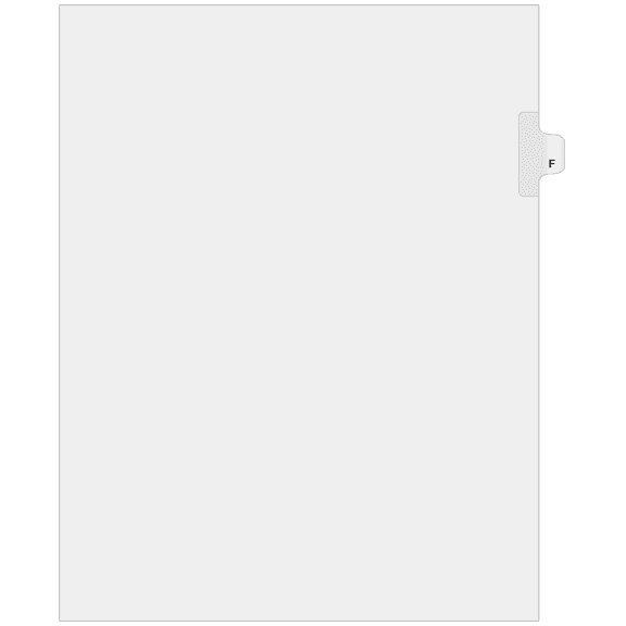 Individual Side Tabs Single Letters - Side Tab F (Pack of 25)