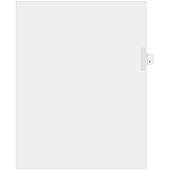Individual Side Tabs Single Letters - Side Tab I (Pack of 25)
